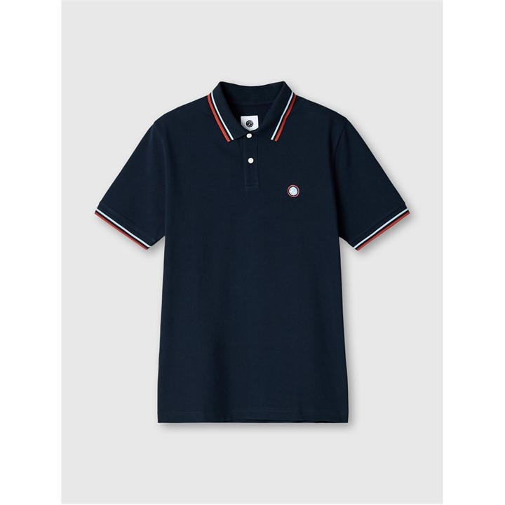 Pretty Green Men' Blue Brixton Short-Sleeve Polo Shirt in Size S, Sports Direct