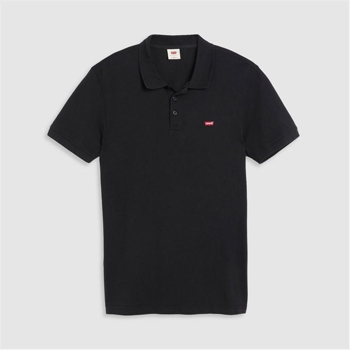 Levis Men's Black Housemark Short Sleeve Polo Shirt in Size L, Sports Direct