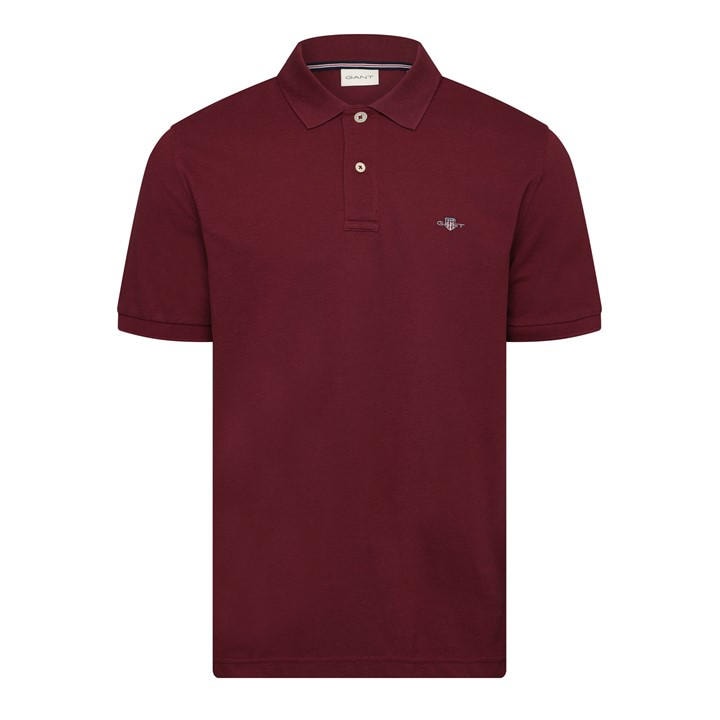 Gant Men's Red Logo Short-Sleeve Polo Shirt in Size M, Sports Direct