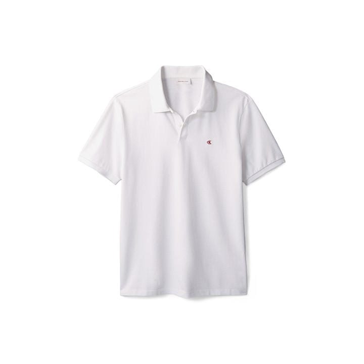 Calvin Klein Jeans Men' White Ckj Pique Short-Sleeve Polo Shirt in Size S, Sports Direct
