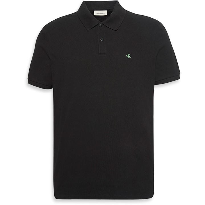 Calvin Klein Jeans Men's Black Ckj Pique Short-Sleeve Polo Shirt in Size L, Sports Direct