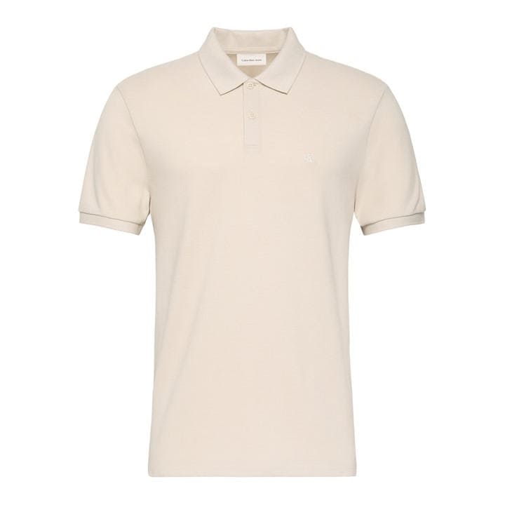Calvin Klein Jeans Men's Cream Ckj Pique Short-Sleeve Polo Shirt in Size 2XL, Sports Direct