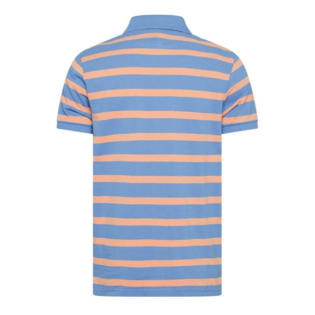 PERFECT BLUE - Gant - Men's Striped Short Sleeve Polo Shirt