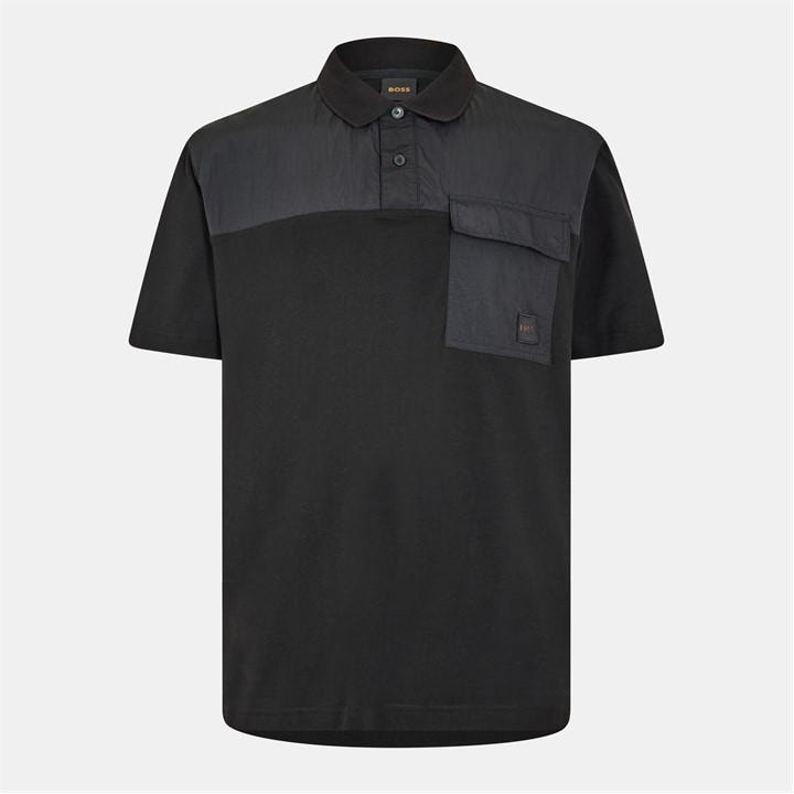 Boss Men's Black Panel Short-Sleeve Polo in Size M, Sports Direct