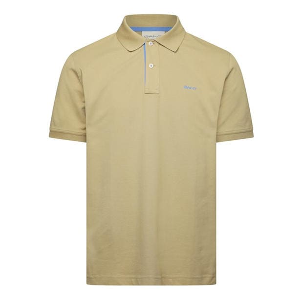 WOODY BEIGE - Gant - Men's Contrast Short Sleeve Polo Shirt
