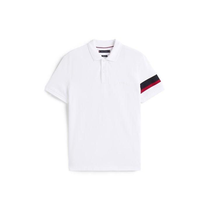 Tommy Hilfiger Men's White Ybr Embroidered Collared Neck Short Sleeve Polo Shirt - M - Image 2