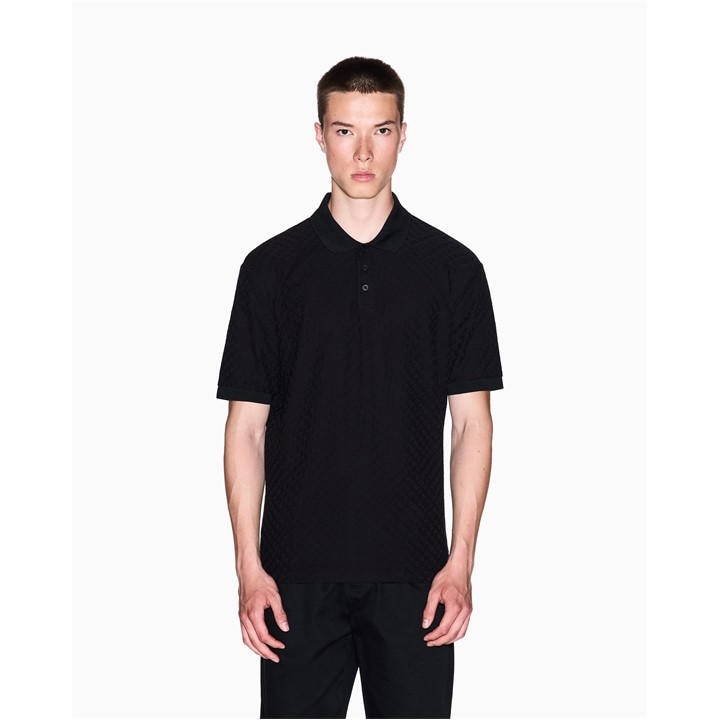 Armani Exchange Men's Black Short-Sleeve Polo Shirt in Size M, Sports Direct