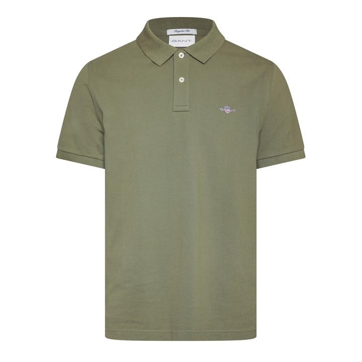 Gant Men' Green Classic Short-Sleeve Polo Shirt in Size S, Sports Direct