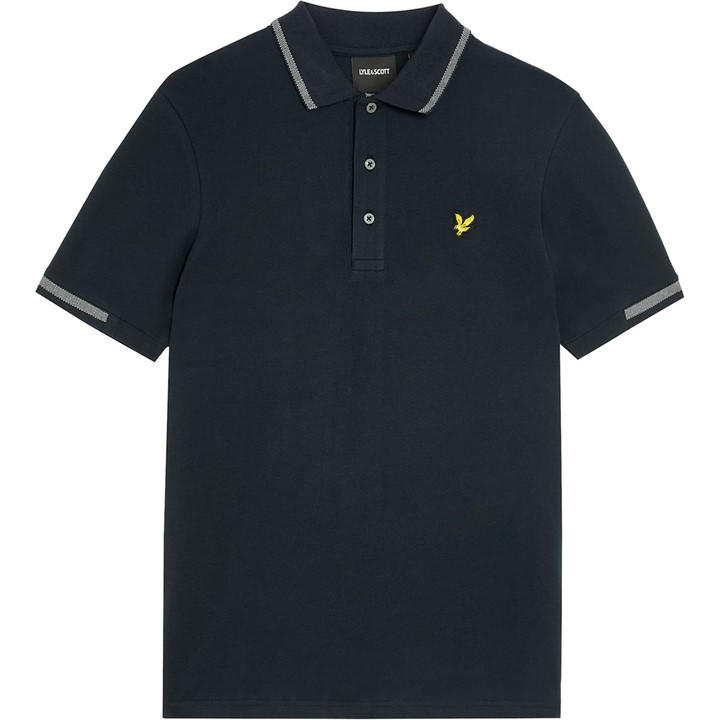 Lyle And Scott Men's Blue Tipped Cotton Short Sleeve Polo Shirt in Size M, Sports Direct