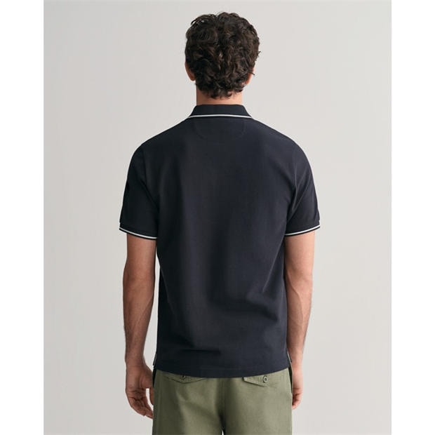 Black 005 - Gant - Tipped Pique Polo Shirt