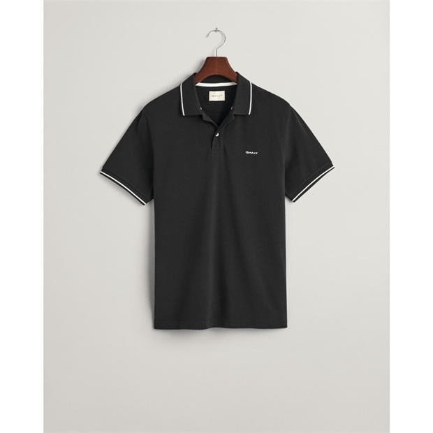 Black 005 - Gant - Tipped Pique Polo Shirt