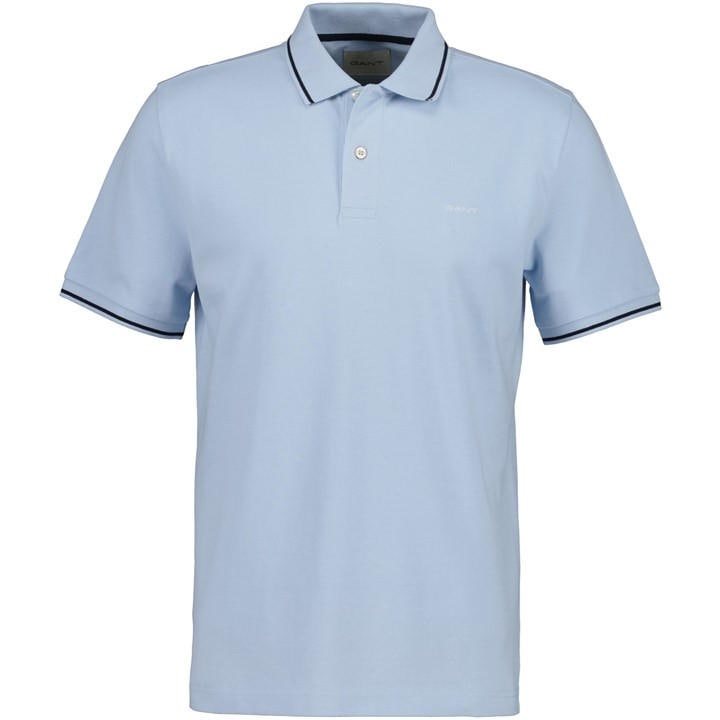 Gant Men's Blue Tipped Pique Polo Shirt in Size M, Sports Direct