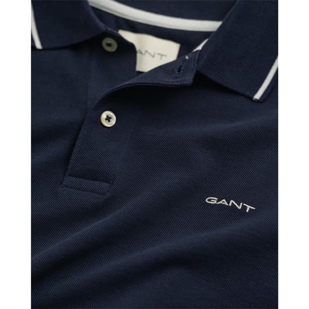Evenng Blue 433 - Gant - Tipped Pique Polo Shirt