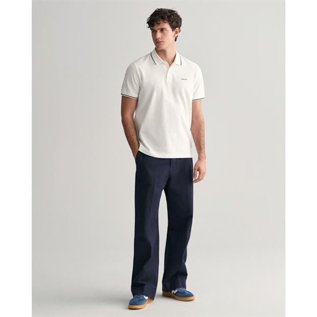 White 110 - Gant - Tipped Pique Polo Shirt