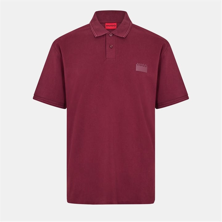 Hugo Men' Red Delastolo Cotton Short Sleeve Polo Shirt in Size S, Sports Direct