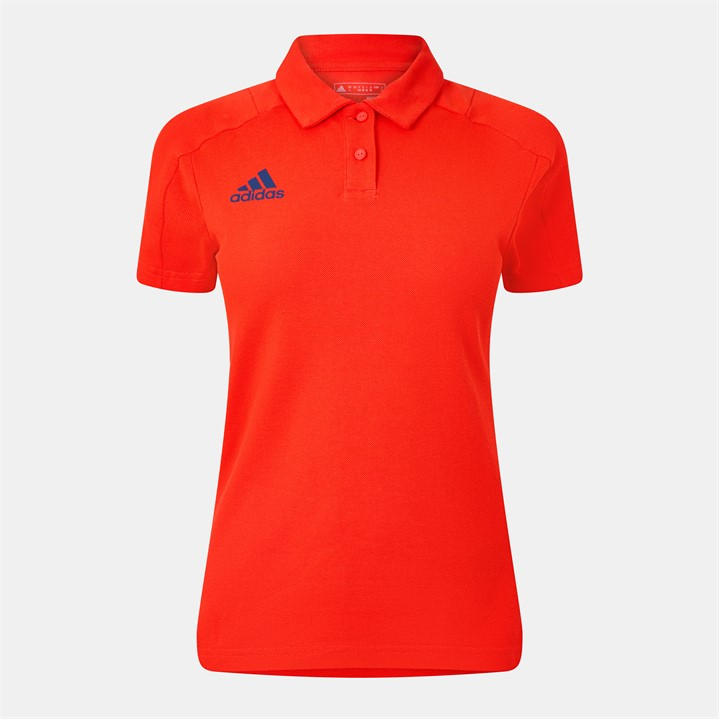 Adidas Women's Red Short-Sleeve Polo Shirt in Size 2XS, Sports Direct