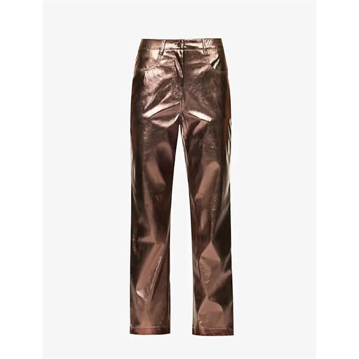 Amylynn Women's Brown Lupe Mch Straight Leg Trousers in Size 16, Sports Direct
