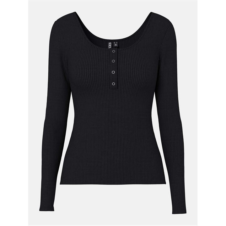 Pieces Women's Black Kitte Ls Top Ld63 in Size 12, Sports Direct