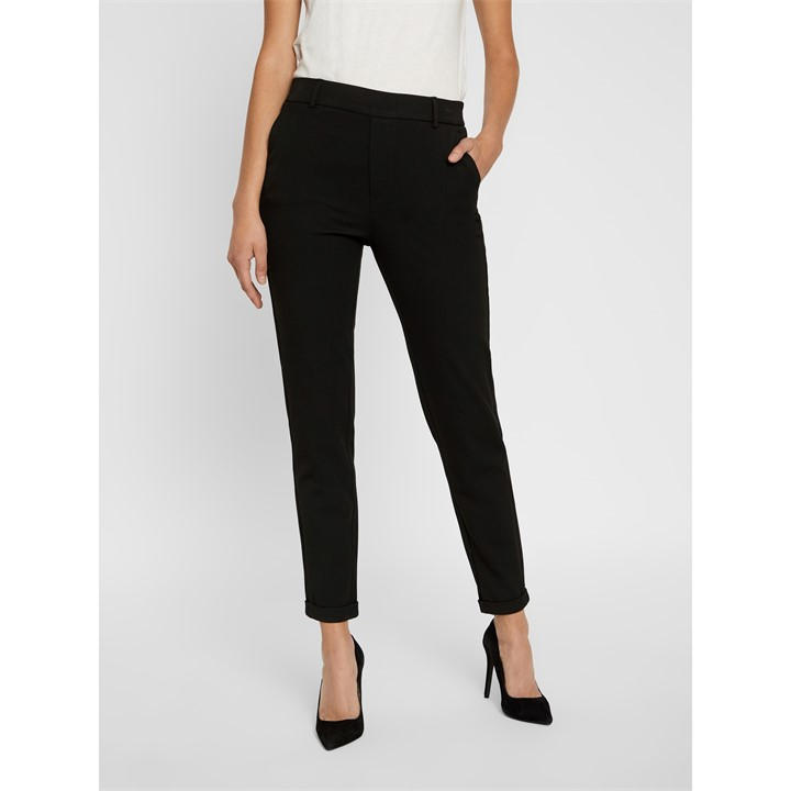 Vero Moda Women's Black Woven Straight Leg Trousers in Size 27 L28, Sports Direct