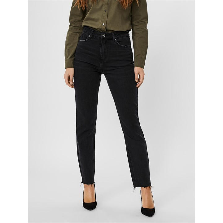 Vero Moda Women's Black Brenda High Rise Straight Leg Trouser in Size 26 R, Sports Direct