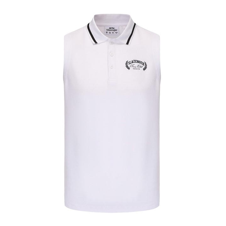 Slazenger Women's White Sleeveless Pln Polo in Size 8, Sports Direct