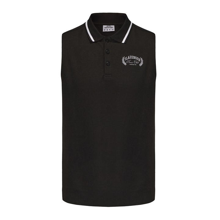Slazenger Women's Black Sleeveless Pln Polo in Size 8, Sports Direct