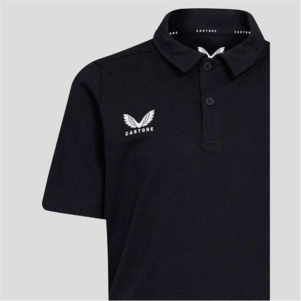 Caviar Black - Castore - Unisex Kids' Short Sleeve Polo Shirt