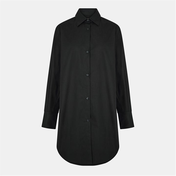 Boss Women's Black Bareid Long-Sleeve Blouse in Size 6, Sports Direct
