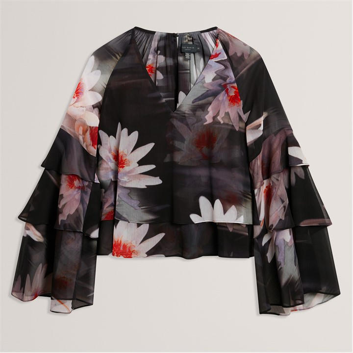 Ted Baker Women's Black Long Sleeve Blouse in Size 12, Sports Direct