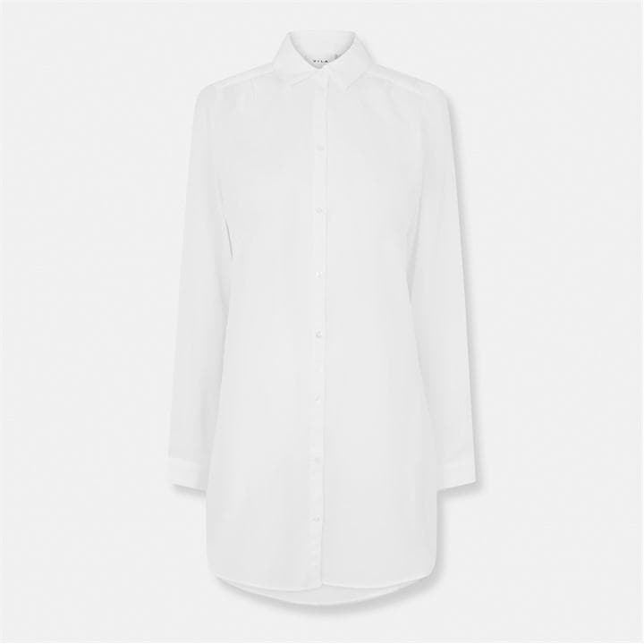Vila Women's White Vilcy Long-Sleeve Blouse in Size 10, Sports Direct