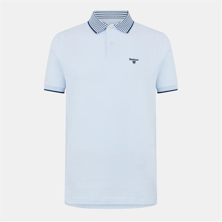 Barbour Men's Blue Denwick Short Sleeve Tailored Fit Polo Shirt in Size M, Sports Direct