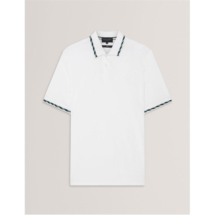 Ted Baker Men's White Jacquard Short-Sleeve Polo Shirt in Size XL, Sports Direct