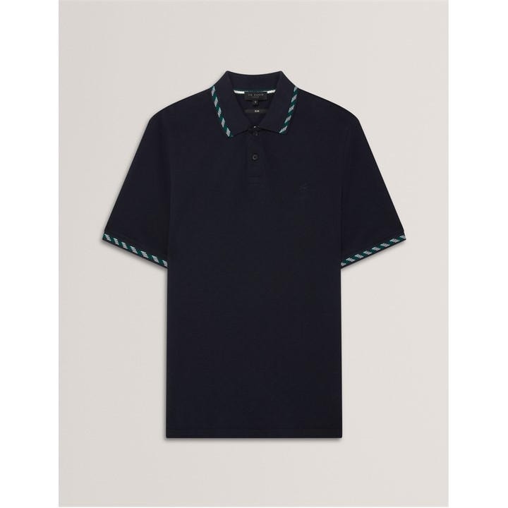 Ted Baker Men's Blue Jacquard Short-Sleeve Polo Shirt in Size XL, Sports Direct