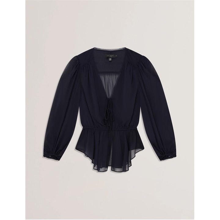 Ted Baker Women's Blue Woven Print Long-Sleeve Blouse in Size 10, Sports Direct