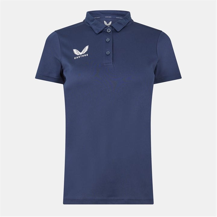 Castore Women's Blue Short Sleeve Polo Shirt in Size 8, Sports Direct
