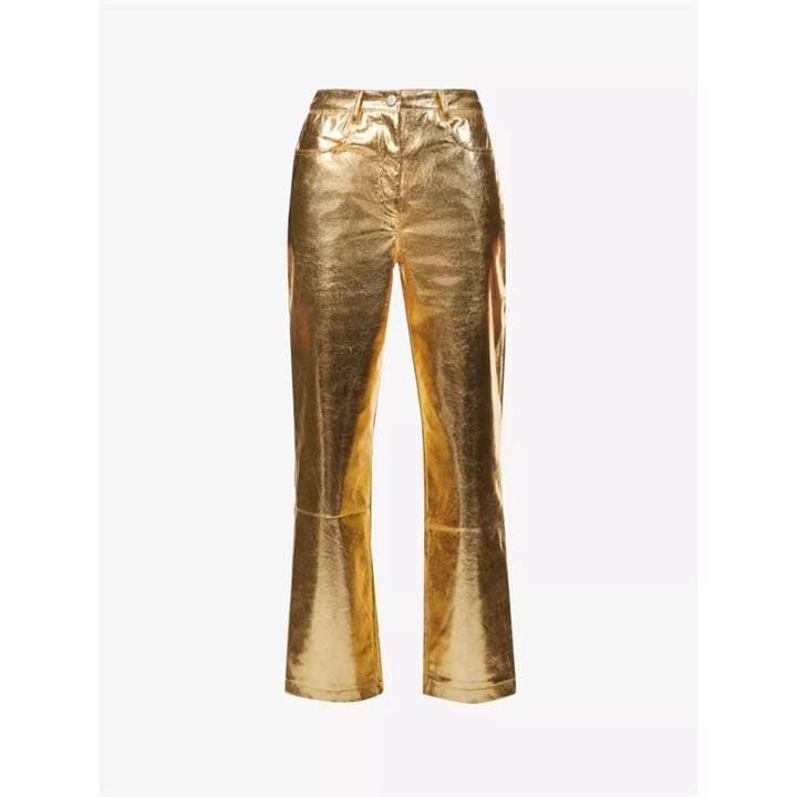 Amylynn Women's Gold Lupe Gld Straight Leg Trousers in Size 16, Sports Direct
