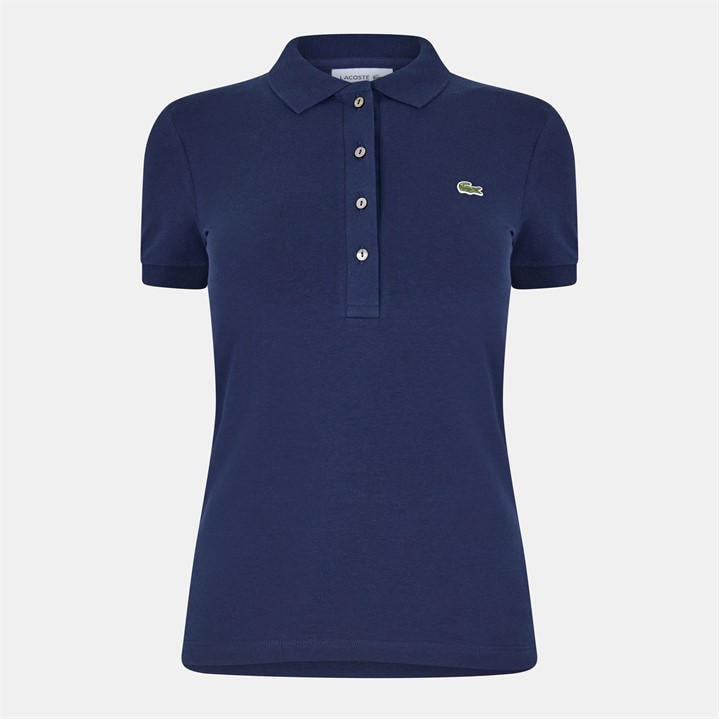 Lacoste Women's Blue Breathable Short Sleeve Polo Shirt in Size 6, Sports Direct