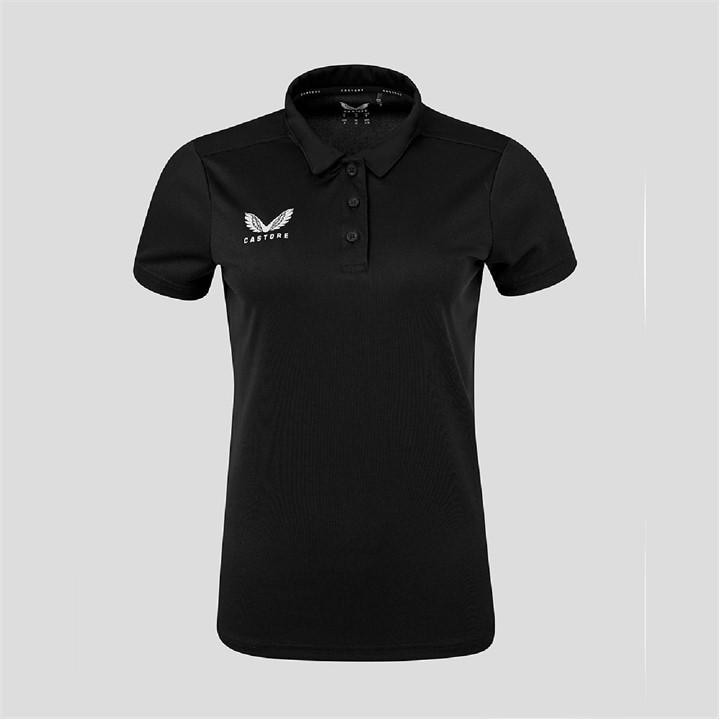 Castore Women's Black Short Sleeve Polo Shirt in Size 14, Sports Direct