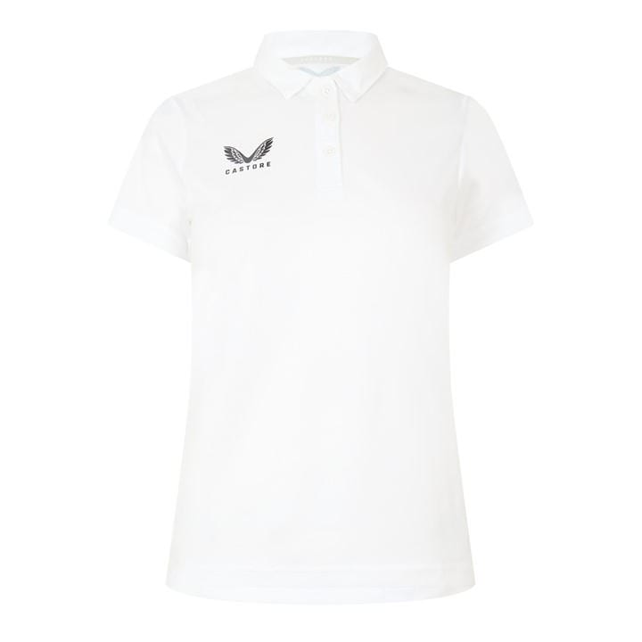 Castore Women's White Short Sleeve Polo Shirt in Size 8, Sports Direct