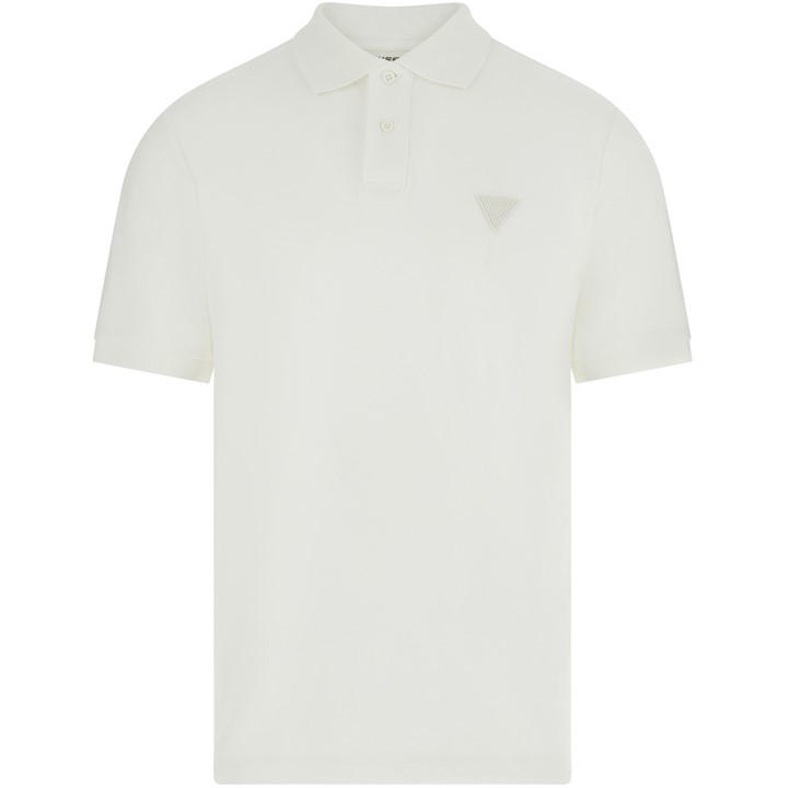 Guess Men's Manfredi Short Sleeve Polo Shirt White Small - Image 3