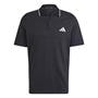 Black/White - adidas - Essentials Small Logo Piqué Polo Shirt Mens
