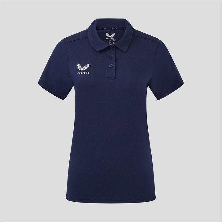 Castore Women's Blue Short Sleeve Polo Shirt in Size 8, Sports Direct