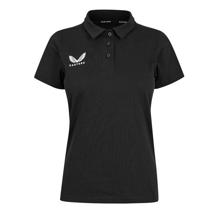 Castore Women's Black Short Sleeve Polo Shirt in Size 8, Sports Direct