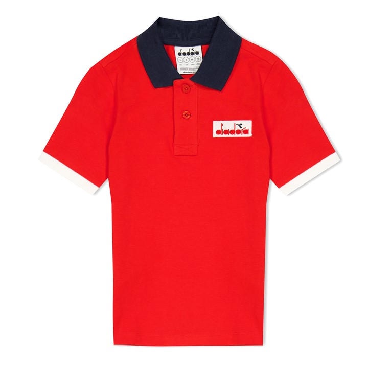 Diadora  Kids Red ' Jb Polo 5 Palle Short Sleeve Polo Shirt in Size 11 - 12 Years, Sports Direct