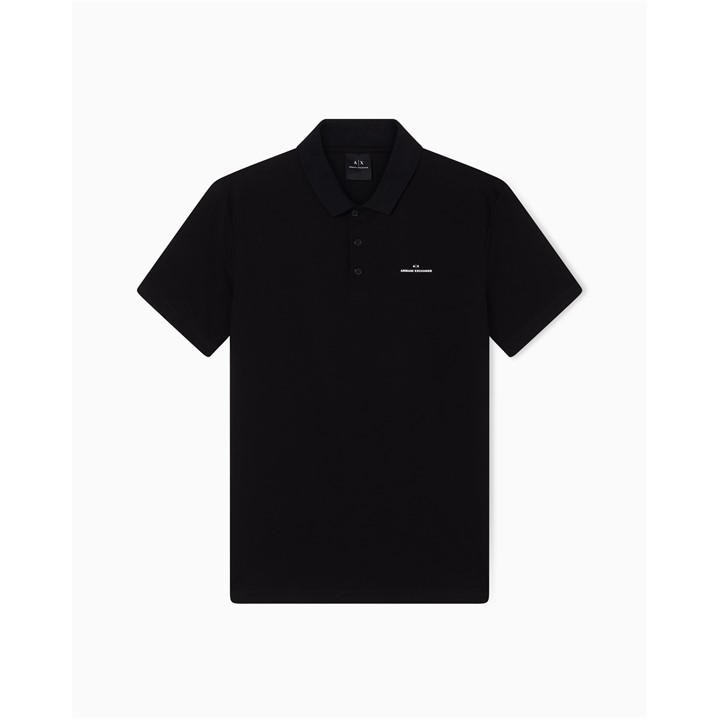 Armani Exchange Men' Black Short-Sleeve Polo Shirt in Size S, Sports Direct