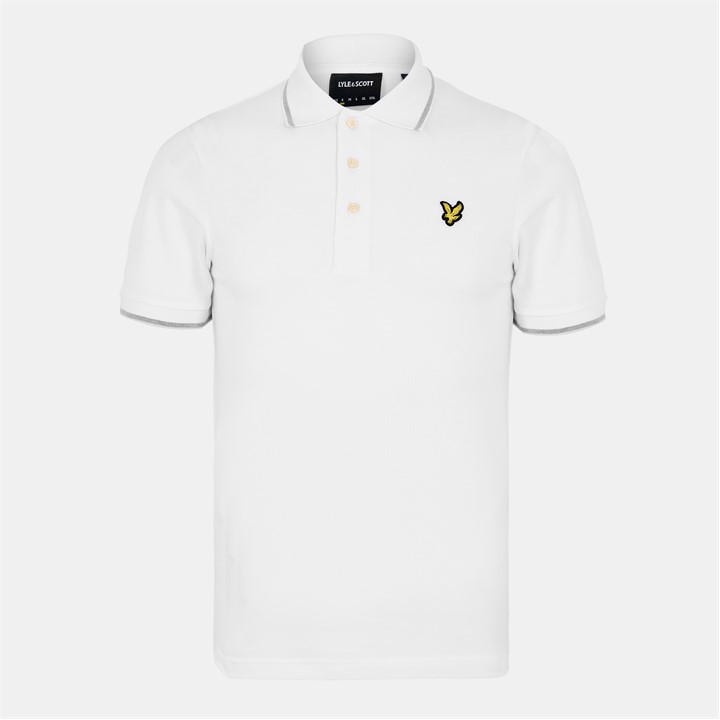 Lyle And Scott Men' White Tipped Short Sleeve Polo Shirt in Size S, Sports Direct