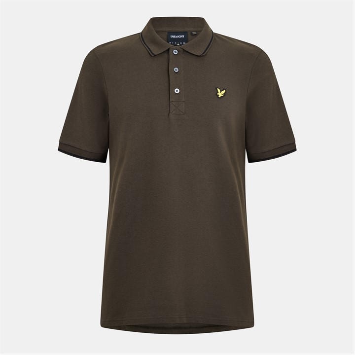 Lyle And Scott Men's Green Tipped Short Sleeve Polo Shirt in Size XL, Sports Direct