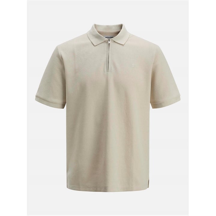 Jack And Jones Men' Cream Austin Zip Polo in Size S, Sports Direct