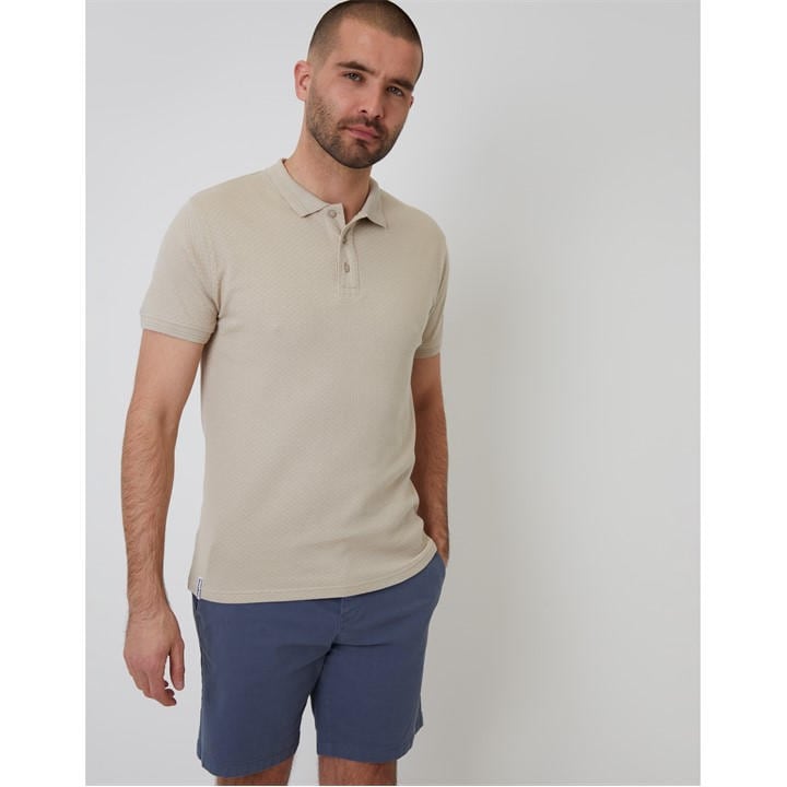 Threadbare Men's Beige Rocco Short-Sleeve Polo Shirt in Size M, Sports Direct