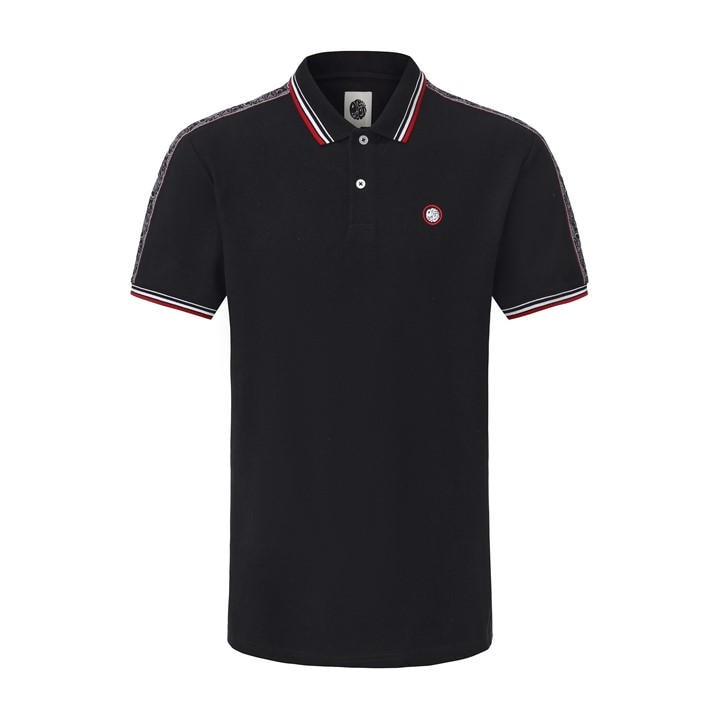 Pretty Green Men's Black Tape Polo in Size L, Sports Direct